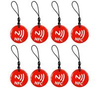 8 Pcs NFC Tag, NFC Tags, NFC Stickers for Custom Cards, Smart Home Automation, Digital Business Cards, Programmable Blank Waterproof 215 Keychain Works with All Enabled Phones & Devices