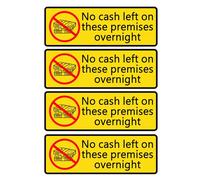 8 Pcs No Cash Left on These Premises Overnight Safety Sign Labels Self Adhesive Vinyl Stickers(200x67mm)