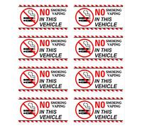 8 PCS No Smoking Signs for Premises, 100 * 50mmno Smoking Signs, No Smoking or Vaping Signs, No Smoking Signs for Taxi, Self Adhesive Vinyl, for Indoor and Outdoor Use