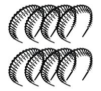 8 Pcs Non Slip Plastic Wavy Headbands Teeth Comb Hairbands Shark Tooth Headbands Skinny Hair Bands Fashion Hair Hoops Elegant Head Band Hair Accessory Black