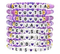 8 Pcs Olivia Bracelets Set for Women Girls, GUTS Sour Album Inspired Beaded Bracelet Olivia Merch Concert Outfits Accessories Music Lover Jewellery for Fans Birthday Decorations