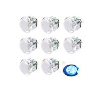 8 Pcs Original Qanba Illuminated Buttons Qanba Sanp In LED Buttons for DIY Cabinet Machine Arcade Machine 24MM/30MM (24MM, Clear Buttons+Blue Led)