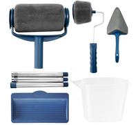 8 PCS Paint Roller Set with Extension Pole, Paint Rollers and Trays for Walls, Ceilings, Trim & Doors - Includes Corner Cushion, and Easy Pour Kettle - Ideal for DIY Home Decoration & Renovation
