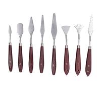 8 Pcs Painting Knife Set, Stainless Steel Palette with Wooden Handles, Versatile Mixing Scraper for Oil Acrylic Watercolour Art Painting