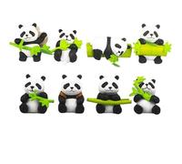 8 Pcs Panda Car Decorations Set for Etron 55 Quattro GEN 2019, Rearview Mirror and Dashboard Accessories, Cute Anime Theme Interior Decor