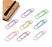8 Pcs Paper Clips Large Size,Pen Holder Clips,Metal Paperclip Pen Holders,Clip-on Pen Holder & Bookmark for Notebooks,Stationery Document for Students, Office,School Home,Assorted Colors