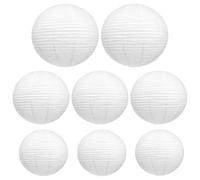 8 PCS Paper Lampshades for Ceiling Lights Ceiling Light Shade White Round Lantern, Paper Light Shades Ceiling Ribbed Lanterns Light Shade (White, 3 Sizes)