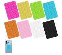 8 PCS Phone Suction Pad, Phone Mount, Sticky Pad Grip, Holder Back of Sticky Grip Multipurpose Suction Case for Shower Mirror Car Selfies (8 colors)