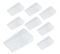 8 Pcs Plastic Clear Table Shims, Level Wedge Shims for Door Stops, Uneven Floors, Stoppers, Leveling & Fixing Wobbly Furniture, Have Extreme Weight Capacity and Weather Resistant (Transparent)