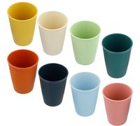 8 Pcs Plastic Cups 350ml, 8.3x10.8cm, 8 Colors Stackable Tumbler Cup, Temperature Resistant -20℃ to 120℃, Reusable Drinking Cups for Coffee Tea Water Milk Juice Kitchen Picnic BBQ Camping, Thicken