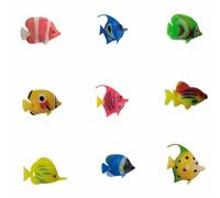 8 Pcs Plastic Fake Fish - Colourful Assorted Artificial Plastic Tropical Fish for Bubble Lamp Aquarium Fish Tank Aquarium Decoration (Random style)