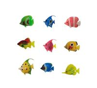 8 Pcs Plastic Fake Fish - Colourful Assorted Artificial Plastic Tropical Fish for Bubble Lamp Aquarium Fish Tank Aquarium Decoration (Random style)