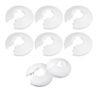 8 PCS Plastic Radiator Pipe Covers, White Decoration Collars for Water and Heating Pipes, Durable Pipe Concealers