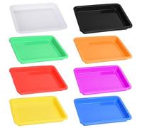 8 PCS Plastic Trays, Multicolor Craft Sensory Tray Activity Messy Play Tray for DIY Projects Crafts Painting Beads Organizing Supply (28 × 21cm)