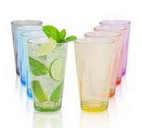 8 PCS Plastic Tumblers, 20oz/600ml Clear Plastic Reusable, Acrylic Drinking Glasses, Plastic Party Cups, Stackable Mugs Cocktail Glasses, Iced Coffee Cup Set, Tea Cups, Dishwasher Safe