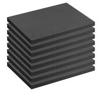 8 Pcs Polyurethane Foam Sheet, 40 x 30.5 x 2.5 cm Tool Box Foam Inserts Cuttable, Black High Density Padding Inserts for Tool Case Organisation Drawer Storage Camera and Flight Cases