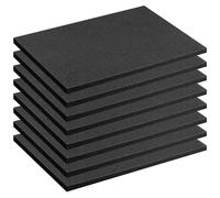 8 Pcs Polyurethane Foam Sheet, 40x 30 x 1.27 cm Tool Box Foam Inserts Cuttable, Black High Density Padding Inserts for Tool Case Organisation Drawer Storage Camera and Flight Cases