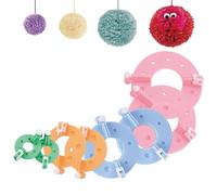 8 Pcs Pom Pom Maker, Pompom Maker UK, 4 Sizes Pom Pom Craft Maker, Plush Ball Making Tool, Pompom Maker, Pom Pom Wool, Reusable DIY Pompom Craft Fluff Ball Knitting Wool & Yarn Weaver Tool