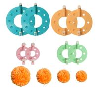 8 Pcs Pom Pom Makers 4 Sizes Pompom Maker Kit Reusable DIY Pompom Craft Making Kit Plush Ball Making Tool Set Easy to Make Pompoms Fluff Knitting Wool Tool