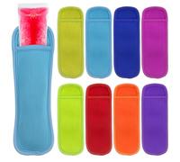 8 Pcs Popsicle Holders, Reusable Ice Pop Sleeves Freezer Neoprene Popsicle Sleeves, Colorful Ice Lolly Holder for Home Party Beach Picnic
