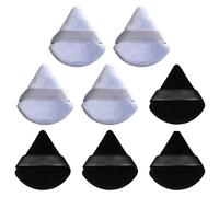 8 Pcs Powder Puff Face Triangle,2 Colors Face Makeup Puff Wet Dry Dual-Use,Face Powder Puff for Under Eye Makeup Applicator(Grey&Black)