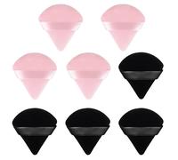 8 Pcs Powder Puff Face Triangle,2 Colors Face Makeup Puff Wet Dry Dual-Use,Face Powder Puff for Under Eye Makeup Applicator(Pink&Black)