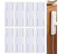 8 PCS Power Strip Holder Self Adhesive Socket Holder Punch Free Socket Fixer Extension Lead Wall Mount Fixator for Remote Control Router Computer Home and Office