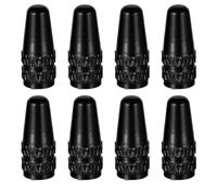 8 Pcs Presta Valve Caps,Aluminum Anodized Dust Caps for Bikes Valve Cap,French Tire Tubeless Stem Alloy Adapter Mesh Threads for MTB Road Racing Bicycle,Rocket Style,Lightweight,Portable,Durable,Black