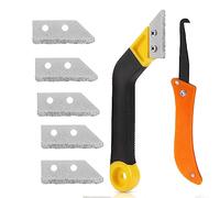 8 Pcs Pro Grout Removal Tool, Grouting Tool with 5 Pieces Extra Replacement Accessories, Grouting Rake Tile Grout Hand Saw Angled Grouting Clean Remover for Tile Cleaning
