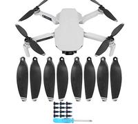 8 Pcs Propellers Wing Blades, Mini Drone Blade Lightweight Design Smooth Flight Strong Thrust Propellers Blade Drone Spare Accessories Fit for (Black silver)