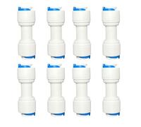 8 Pcs Quick Connect Water Pipe Fittings 1/4-Inch Quick Straight Connectors，Reverse Osmosis Water Pipe Adapters, Water Joints, Water Purifier Connector, Suitable For RO Water Purifiers