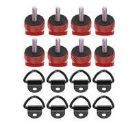 8 Pcs Quick Removal Fastener Thumb Screw Nuts Billet Aluminum Hard Top Bolts with 8 Pull Rings for Bronco 2dr 4dr 2021 and Up (Red)