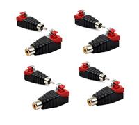 8 pcs RCA to Speaker Wire Adapters - Gold Plated RCA Male to AV Screw Terminal Adapter, Spring Press Balun Phono Plug Connectors for CCTV, Home Audio, Subwoofer - Premium Audio Video Conversion Kit