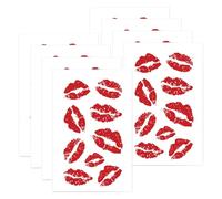 8 PCS Red Lip Stickers Waterproof Kiss Tattoos Temporary Cute Makeup Red Lip Tattoo Sticker Kiss Stickers for Women Girls Body Art