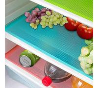 8 Pcs Refrigerator Liners Mats Washable, Refrigerator Mats Liner Waterproof Oilproof, Shinywear Fridge Liners for Shelves, Cover Pads for Freezer Glass Shelf Cupboard Cabinet Drawer (8 Blue)