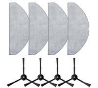 8 Pcs Replacement Parts Accessories Fits for Tapo RV30 Max / RV30 Max Plus / RV20 Max / RV20 Max Plus Robot Vacuum Cleaner, Include 4 Mop Cloths, 4 Side Brushes(A)
