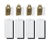8 Pcs Replacement Parts Compatible with for HONITURE for Q6 SE Robot Vacuum Cleaners - 4 Bags, 4 HEPA