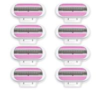 8 PCS Replacement Razor Blades for Gillette Venus Women’s Razors, Pink | Extra Smooth 3-Layer Razor Blades Refills with Pivoting Heads, Comfort Glide Razor Heads for Legs, Underarms & Bikini Li