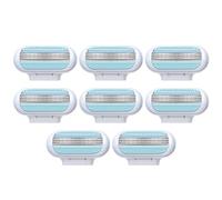 8 Pcs Replacement Razor Blades for Gillette Venus Women's Razor Blades Refills Extra Smooth 3 Layer Blade Design Pivoting Head Effortless Comfort Glide Washable for Venus Razors (Blue)
