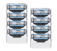 8 Pcs Replacement Shaver Heads Compatible with Gillette's SkinGuard Sensitive Mach 3 Series, 3 Ply Shaving Heads for Men Manual Beard Trimmer, Classic Blue, as Gift for Dad Boyfriend Grandpa (Blue)