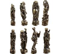 8 Pcs Retro Brass the Eight Immortals Crossing the Sea Statue Decor Gifts Diy Desktop Ornament Miniature Figurine Accessories