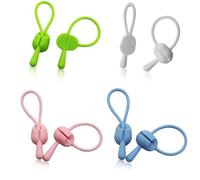 8 Pcs Reusable Cable Ties Cord Organisers Holders, 4 Colors Silicone Cable Straps, Cable Wire Ties Cable Tidy Clips for Earbuds Headphones Audio Cable Phones Charger Wire