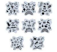 8 Pcs Reusable Large Face Paint Stencils Kits include 8 Styles for Kids Adults Face Painting, Tattoo Stencils, Party Holiday Halloween Makeup,4.96 x 5.08 INCHES