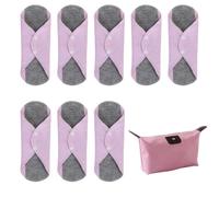 8 PCS Reusable Period Pads, Washable Panty Liners for Women, Eight Reusable Pads with Portable Storage Pouch, for Daily Use and Relaxation