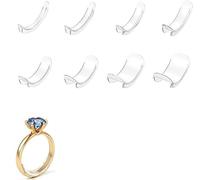 8 PCS Ring Adjuster for Loose Rings, Invisible Ring Clips to Make Rings Smaller,Size Reducer Insert Clip Too Big Fitters Finger Solution for Men Women Clear Adjusters Anti-Slipping Spacer Multi-Size
