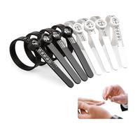 8 PCS Ring Sizer UK, EU, US, Adjustable Ring Sizer with Magnifying Glass,Ring Measurement Tool for Wedding & Engagement Rings,US Size 1-17 & UK Size A-Z & EU Size 41-76 (Black/White)