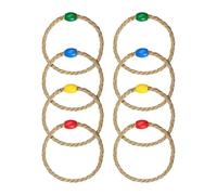 8 Pcs Ring Toss Game Kit - Wooden Ring Toss Rounders Game Set for Adults Kids, Hands Eyes Exercises Coordination Education, Family Parent-Child Interactive Puzzle Games