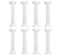 8 Pcs Roman Column Cake Pillars 4.9x1.2 Inch Plastic Wedding Supports