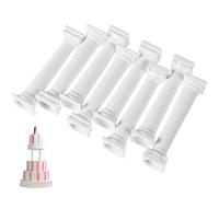 8 Pcs Roman Column Cake Supports, Plastic White 4.9x1.2 Inch