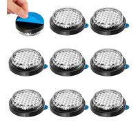 8 Pcs Round Motorcycle Reflectors, White Light Warning Reflector, 24mm